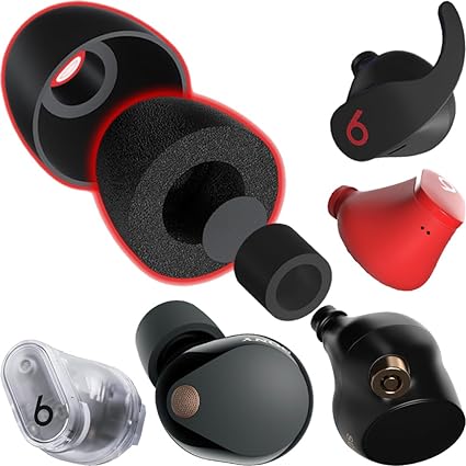AirFoams Pro Universal Memory Foam Ear Tips w/Silicone Shield Patented for Sony WF-1000XM5,